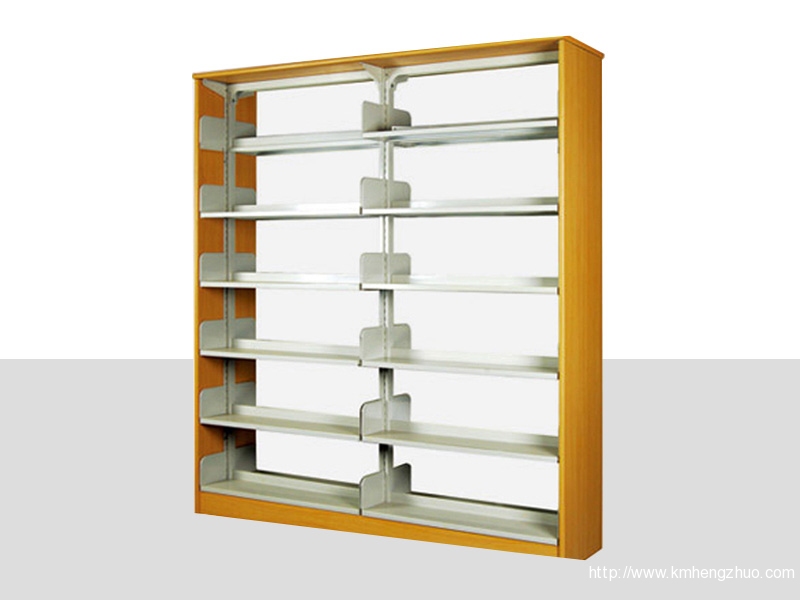 HZ-w17木護(hù)板單柱雙面書(shū)架